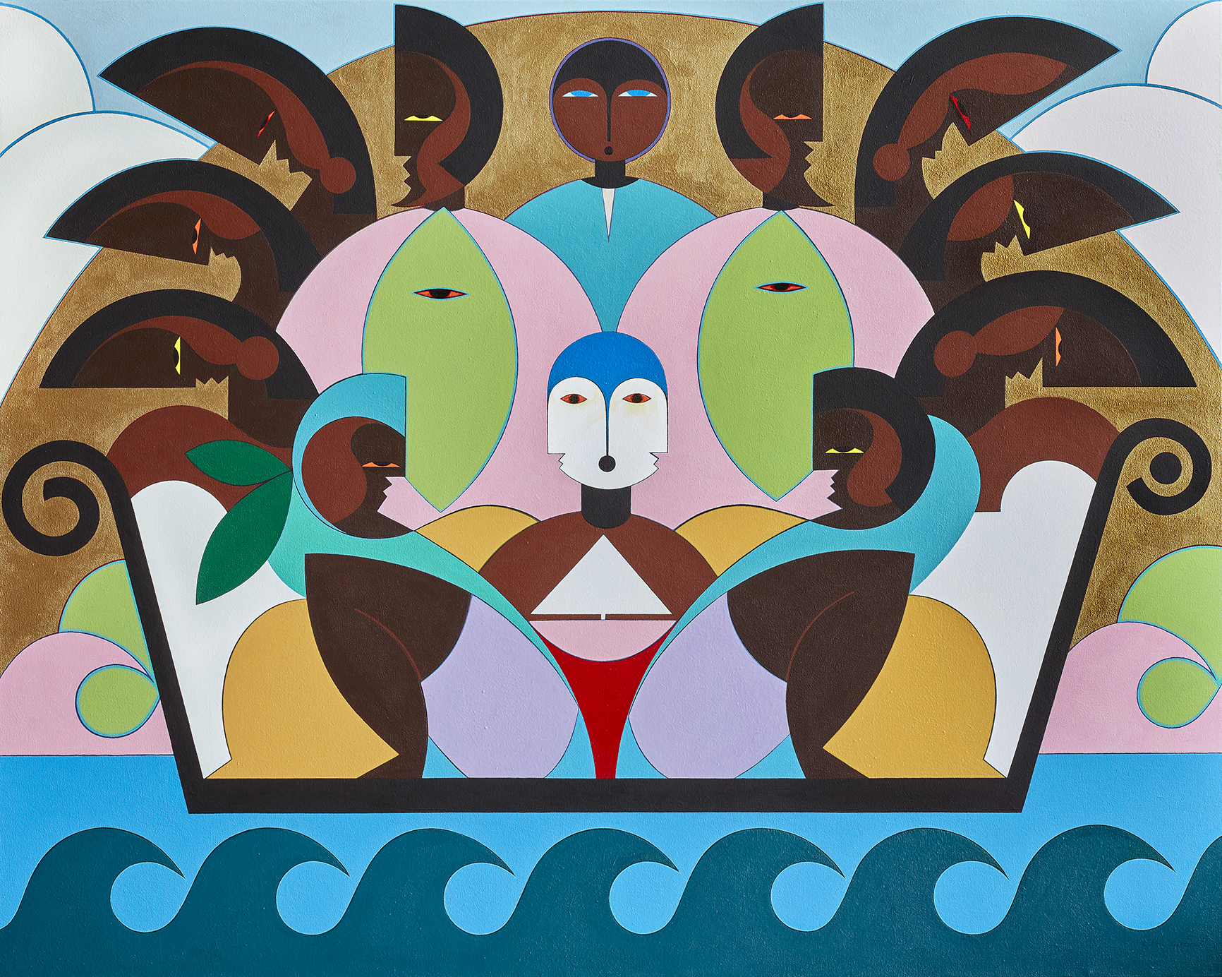 Claes Gabriel, Boat People, 2020, acrylic on canvas