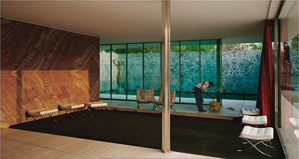 Morning Cleaning, Mies van der Rohe Foundation, Barcelona painting