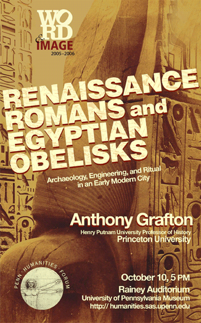 Poster for Renaissance Romans and Egyptian Obelisks event