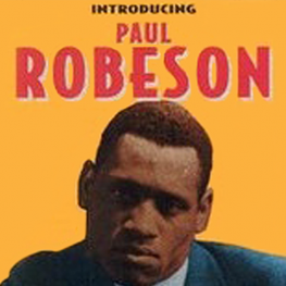 Poster of Body and Soul with image of actor Paul Robeson. Red text on Yellow background reads Introducing Paul Robeson in Oscar Micheaux's Production of Body and Soul