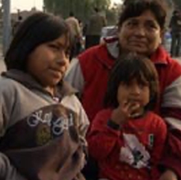 Central American Children Smiling with Father