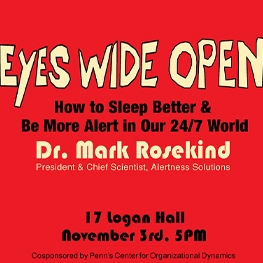 Red poster for Eyes Wide Open event