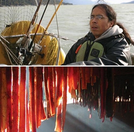 Fisherman on Small boat with long hair