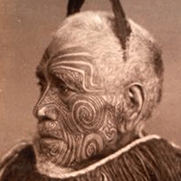 A man with painted/tattooed face