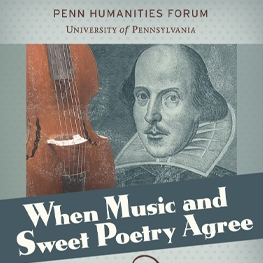 Poster with a violin and Shakespeare on it