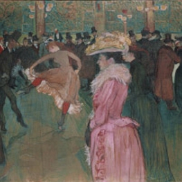 Old paining with a woman in pink dress on it